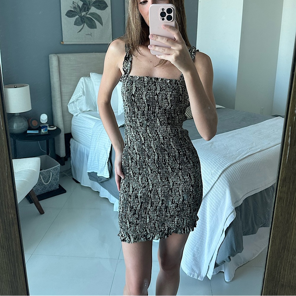 Wild Honey Snakeskin Bodycon/Smocked Dress